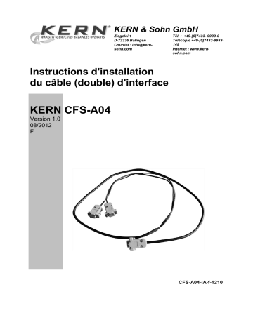 KERN CFS-A04 Installation manuel | Fixfr