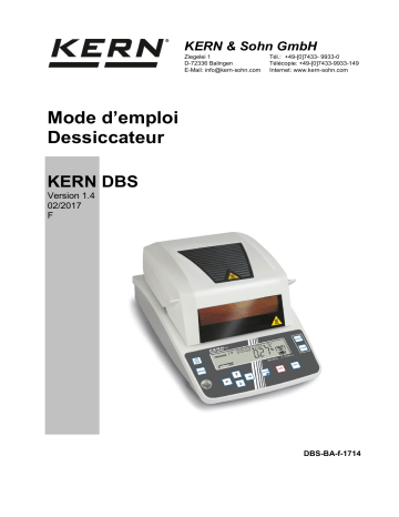 DBS 60-3-C | KERN DBS 60-3 Mode d'emploi | Fixfr