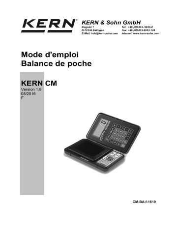 KERN CM 500-GN1 Mode d'emploi | Fixfr