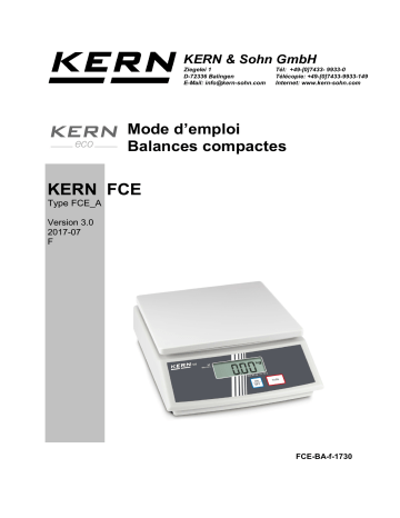 FCE 6K-3A | FCE 30K-2A | FCE 10K-3A | KERN FCE 3K-3A Mode d'emploi | Fixfr