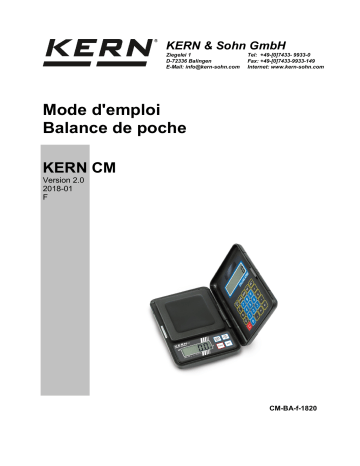 CM 320-1N | CM 60-2N | CM 1K1N | CM 150-1N | KERN CM 50-C2N Mode d'emploi | Fixfr