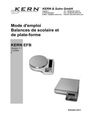 EFB 5K2D | EFB 2000-0D | EFB 200-1D | EFB 50K20D | EFB 20K10D | KERN EFB 10K5D Mode d'emploi | Fixfr