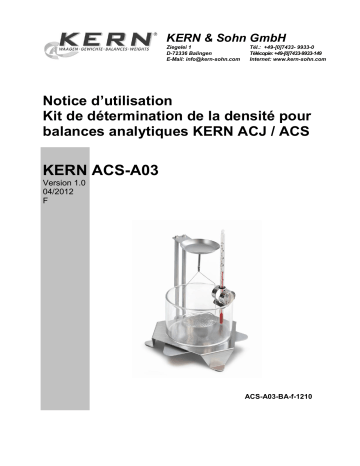 KERN ACS-A03 Mode d'emploi | Fixfr