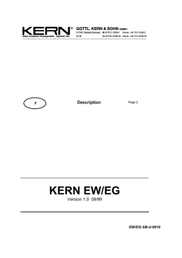 KERN EW-A01 Mode d'emploi