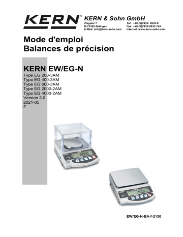 EW 220-3NM | EG 4000-2AM | EG 400-3AM | EW 12000-1NM | EG 600-3AM | EW 620-3NM | EW 4200-2NM | EW 820-2NM | EW 6200-2NM | EW 420-3NM | EW 2200-2NM | KERN EG 2000-2AM Mode d'emploi | Fixfr