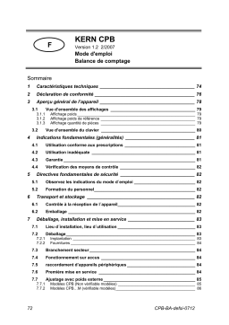 KERN CPB 30K1 Mode d'emploi