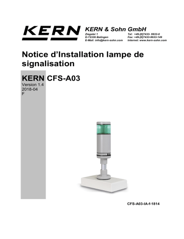 KERN CFS-A03 Installation manuel | Fixfr