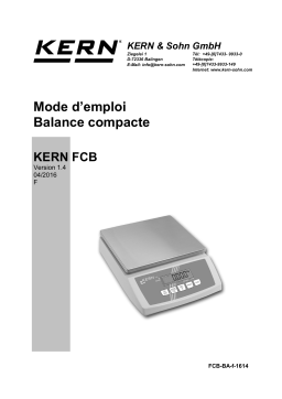 KERN FCB 6K1 Mode d'emploi
