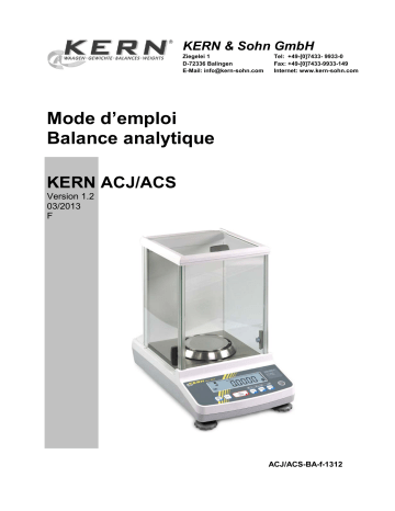 KERN ACS 320-4 Mode d'emploi | Fixfr