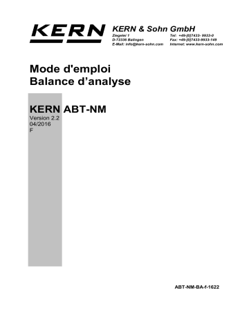 KERN ABT 120-4NM Mode d'emploi | Fixfr