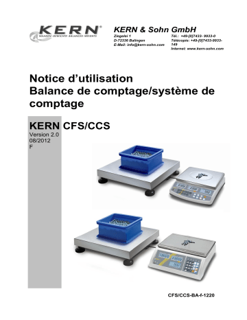 CCS 3T-1L | CCS 600K-2L | CCS 1T-1L | CCS 600K-2U | CCS 3T-1 | CCS 1T-1U | KERN CCS 600K-2 Mode d'emploi | Fixfr