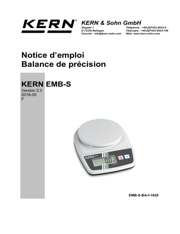 EMB 2000-0S | EMB 200-1S | EMB 5000-0S | KERN EMB 500-1S Mode d'emploi | Fixfr