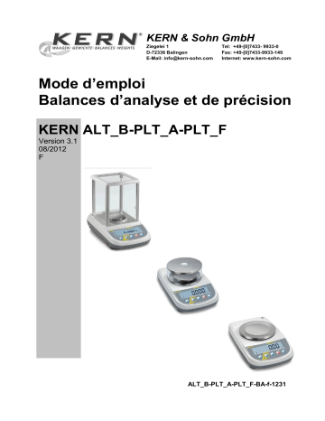 KERN ALT 310-4B Mode d'emploi | Fixfr