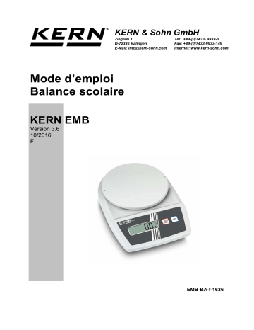EMB 600-2 | EMB 200-3 | EMB 6000-1 | EMB 1000-2 | EMB 2000-2 | EMB 1200-1 | EMB 500-1GN | EMB 2200-0 | EMB 500-1BE | EMB 5.2K1 | EMB 3000-1 | EMB 5.2K5 | EMB 100-3 | EMB 500-1 | KERN EMB 200-2 Mode d'emploi | Fixfr