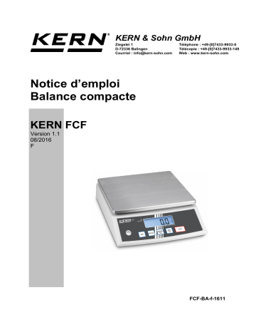 FCF 30K-3 | KERN FCF 3K-4 Mode d'emploi | Fixfr