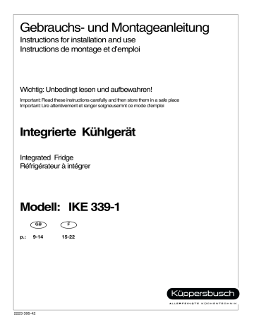 Küppersbusch IKE 339-1 Manuel du propriétaire | Fixfr