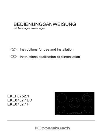 Küppersbusch EKE 8752.1 ED Elektroeinbaukochmulde Manuel du propriétaire | Fixfr