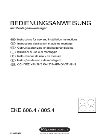 EKE 805.4 M | Küppersbusch EKE 606.4 M Elektroeinbaukochmulde Manuel du propriétaire | Fixfr