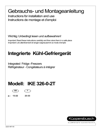 Küppersbusch IKE 326-0- 2T-CN Manuel du propriétaire | Fixfr