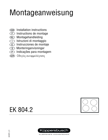 EK 804.2 J-64 | EK 804.2 J | Küppersbusch EK 804.2 M-64 Elektroeinbaukochmulde Manuel du propriétaire | Fixfr