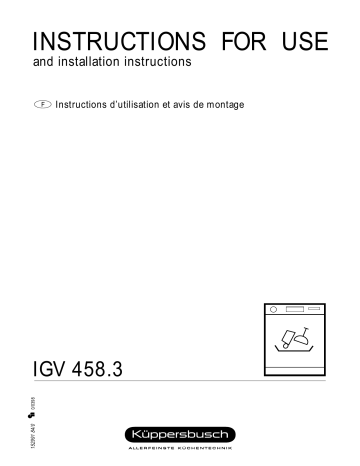 Küppersbusch IGV 458.3 Manuel du propriétaire | Fixfr