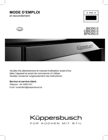 Küppersbusch BP 6350.0 S8 Elektroeinbaugerät Manuel du propriétaire | Fixfr