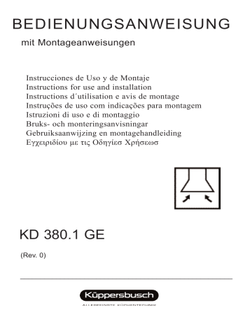 KD 9380.1 GE | KD 8380.1 GE | KD 6380.1 GE | Küppersbusch KD 7380.1 GE Dunstabzugshaube Manuel du propriétaire | Fixfr