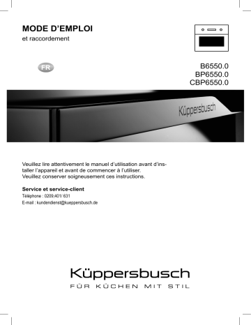 Küppersbusch BP 6550.0 W1 Elektroeinbaugerät Manuel du propriétaire | Fixfr