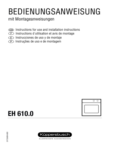 EEH 610.0 M | EEH 610.0 W-34 | EEH 610.0 J | EEH 610.0 M-34 | EEH 610.0 J-34 | Küppersbusch EEH 610.0 B-34 Elektroeinbaugerät Manuel du propriétaire | Fixfr