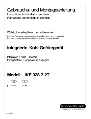 Küppersbusch IKE 328-7- 2T Manuel du propriétaire | Fixfr