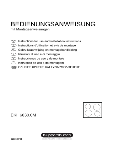 Küppersbusch EKI 6030.0 M Elektroeinbaukochmulde Manuel du propriétaire | Fixfr