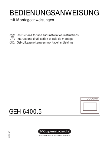 Küppersbusch GEH 6400.5 M Gaseinbaugerät Manuel du propriétaire | Fixfr