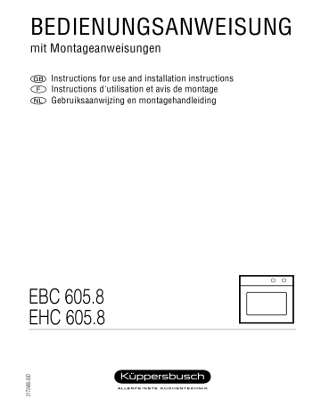 EBC 605.8 M | Küppersbusch EHC 605.8 M Elektroeinbaugerät Manuel du propriétaire | Fixfr