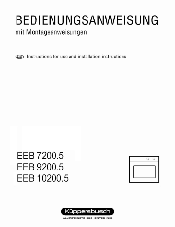 Küppersbusch EEB 9200.5 MX Elektroeinbaugerät Manuel du propriétaire | Fixfr