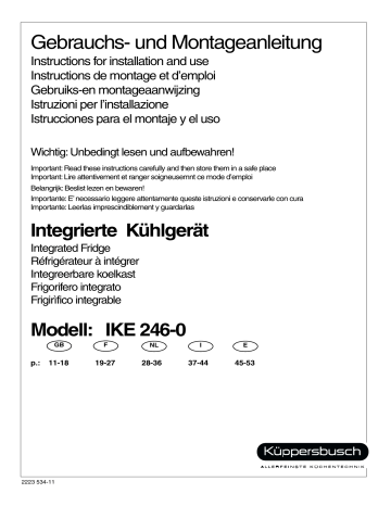 Küppersbusch IKE 246-0 Manuel du propriétaire | Fixfr
