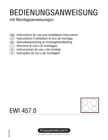 Küppersbusch EWI 457.0 M Elektroeinbaukochmulde Manuel du propriétaire | Fixfr