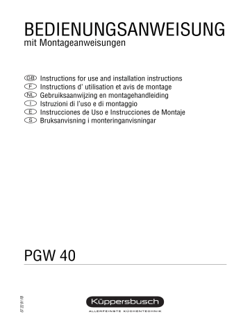 Küppersbusch PGW 40 BT-1 Standgerät Manuel du propriétaire | Fixfr