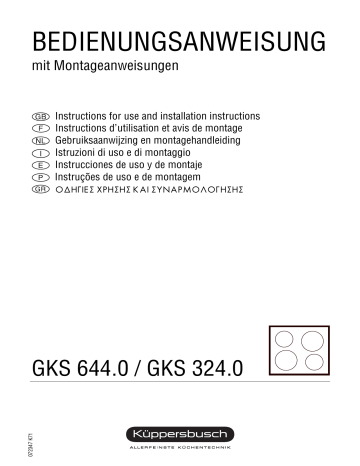 Küppersbusch GKS 644.0 M Gaseinbaugerät Manuel du propriétaire | Fixfr