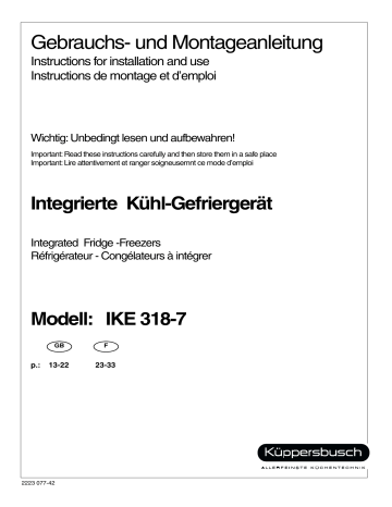 Küppersbusch IKE 318-7 Manuel du propriétaire | Fixfr