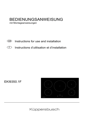 Küppersbusch EKI 9350.1 F Elektroeinbaukochmulde Manuel du propriétaire | Fixfr