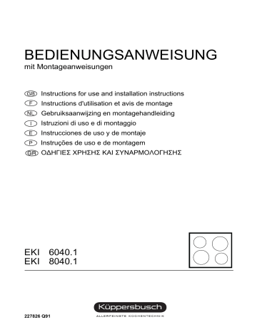 Küppersbusch EKI 6040.1 F Elektroeinbaukochmulde Manuel du propriétaire | Fixfr