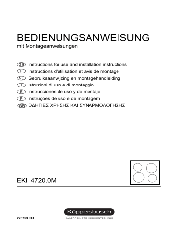Küppersbusch EKI 4720.0 M Elektroeinbaukochmulde Manuel du propriétaire | Fixfr