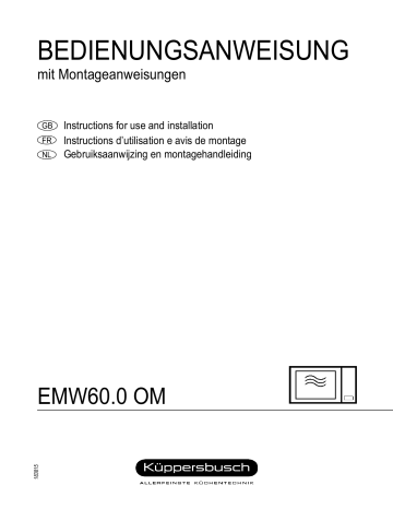 Küppersbusch EMW 60.0M Mikrowellengerät Manuel du propriétaire | Fixfr