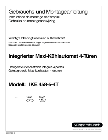 Küppersbusch IKE 458-5- 4T Manuel du propriétaire | Fixfr