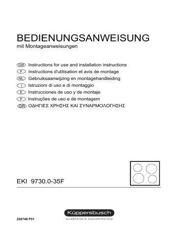 Küppersbusch EKI 9730.0 -35F Elektroeinbaukochmulde Manuel du propriétaire | Fixfr