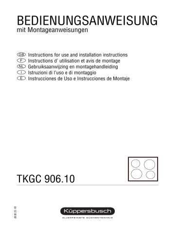 Küppersbusch TKGC 906.10 Elektroeinbaukochmulde Manuel du propriétaire | Fixfr