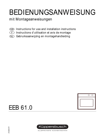 Küppersbusch EEB 61.0M Elektroeinbaugerät Manuel du propriétaire | Fixfr