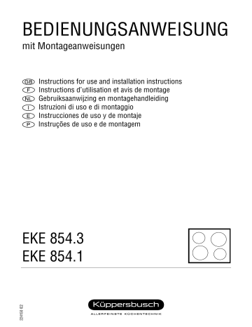 EKE 854.3 J | EKE 854.1 F | EKE 854.1 J | Küppersbusch EKE 854.1 M Elektroeinbaukochmulde Manuel du propriétaire | Fixfr