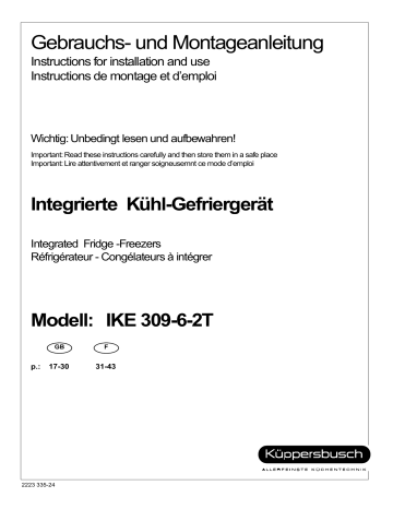 Küppersbusch IKE 309-6- 2T Manuel du propriétaire | Fixfr