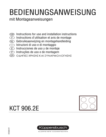 KCT 906.2 E-UL | Küppersbusch KCT 906.2 E Elektroeinbaukochmulde Manuel du propriétaire | Fixfr